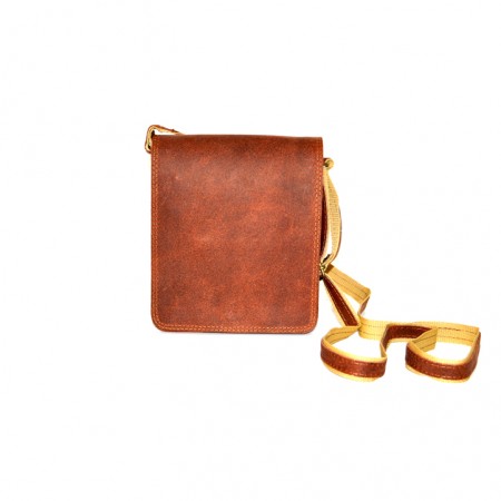 Ταχυδρομική Δερμάτινη Τσάντα με  διπλό χώρισμα 