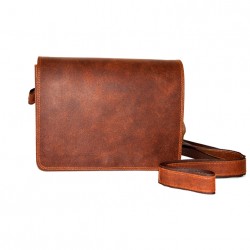 Ταχυδρομική Δερμάτινη Τσάντα με  διπλό χώρισμα