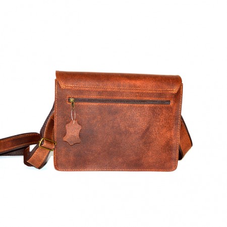 Ταχυδρομική Δερμάτινη Τσάντα με  διπλό χώρισμα