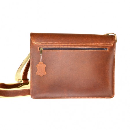 Ταχυδρομική Δερμάτινη Τσάντα με  διπλό χώρισμα