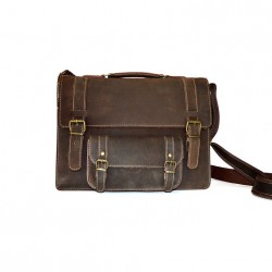 Επαγγελματική Δερμάτινη Τσάντα με  διπλό χώρισμα