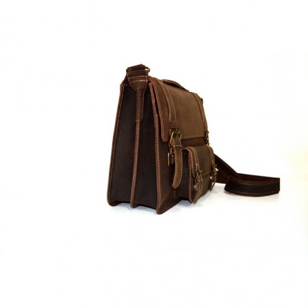 Επαγγελματική Δερμάτινη Τσάντα με  διπλό χώρισμα