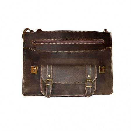 Επαγγελματική Δερμάτινη Τσάντα με  διπλό χώρισμα