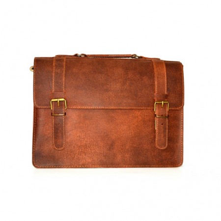 Επαγγελματική Δερμάτινη Τσάντα με  διπλό χώρισμα